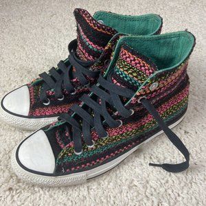 Converse Chuck Taylor Shoes Kids Size 6 Ox Parakeet High Top Crochet Sneakers